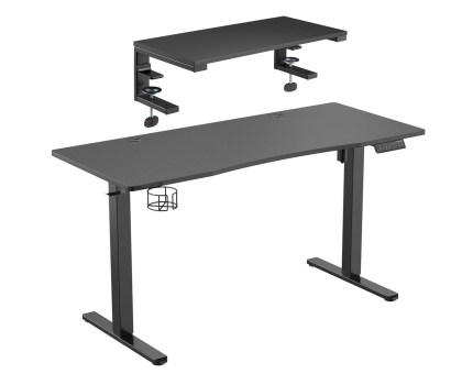 Biurko gamingowe Silver Monkey Biurko elektryczne ED-140 black + podstawka EE-200